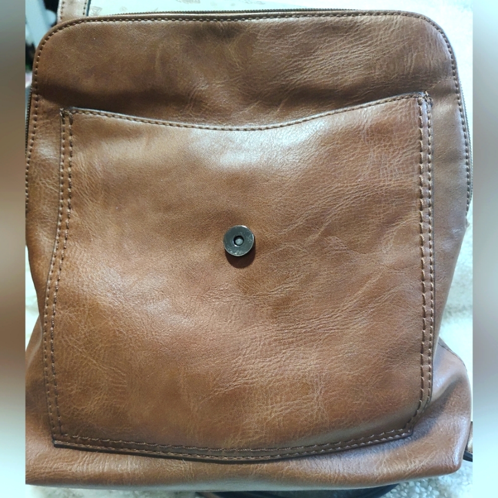 Clarks Brown Genuine Leather Backpack Bag NWOT